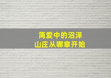 简爱中的沼泽山庄从哪章开始