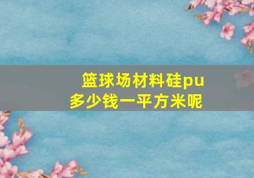 篮球场材料硅pu多少钱一平方米呢