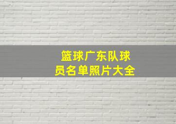 篮球广东队球员名单照片大全