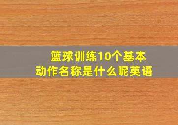 篮球训练10个基本动作名称是什么呢英语