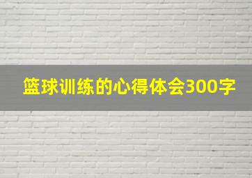 篮球训练的心得体会300字