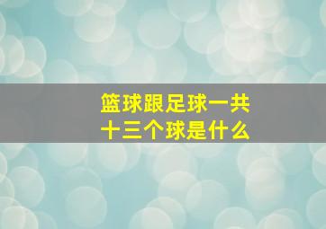 篮球跟足球一共十三个球是什么