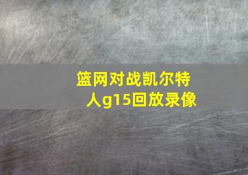 篮网对战凯尔特人g15回放录像