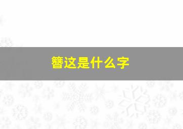 簪这是什么字