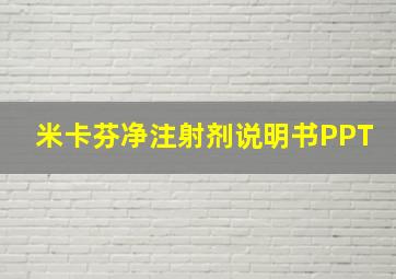 米卡芬净注射剂说明书PPT