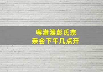 粤港澳彭氏宗亲会下午几点开