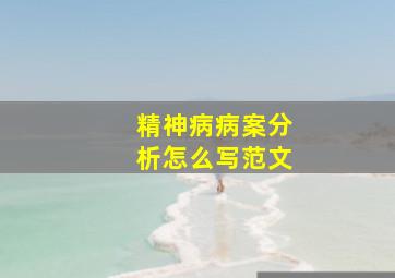 精神病病案分析怎么写范文