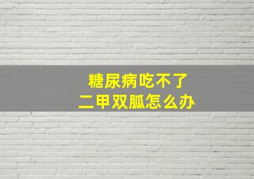 糖尿病吃不了二甲双胍怎么办