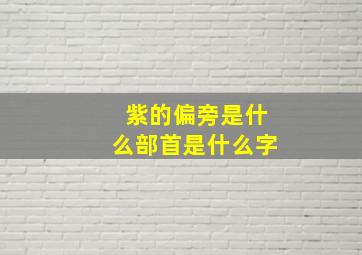 紫的偏旁是什么部首是什么字