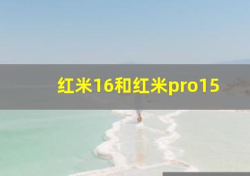 红米16和红米pro15