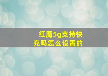 红魔5g支持快充吗怎么设置的