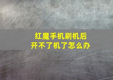 红魔手机刷机后开不了机了怎么办