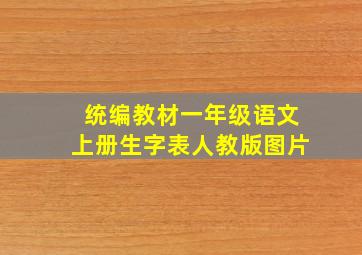 统编教材一年级语文上册生字表人教版图片