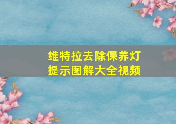 维特拉去除保养灯提示图解大全视频