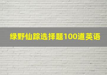 绿野仙踪选择题100道英语