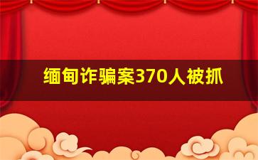 缅甸诈骗案370人被抓