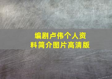 编剧卢伟个人资料简介图片高清版