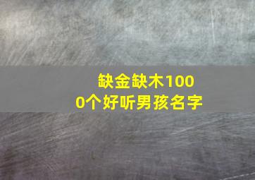 缺金缺木1000个好听男孩名字