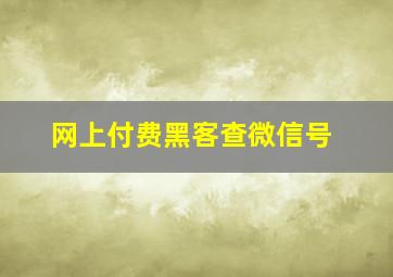 网上付费黑客查微信号