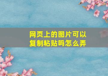 网页上的图片可以复制粘贴吗怎么弄