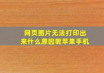 网页图片无法打印出来什么原因呢苹果手机