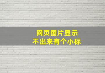 网页图片显示不出来有个小标