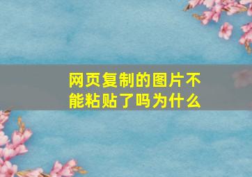 网页复制的图片不能粘贴了吗为什么