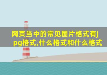 网页当中的常见图片格式有jpg格式,什么格式和什么格式