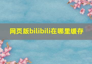 网页版bilibili在哪里缓存