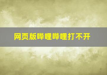 网页版哔哩哔哩打不开