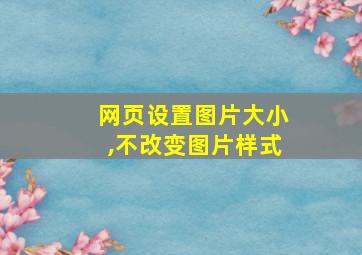 网页设置图片大小,不改变图片样式