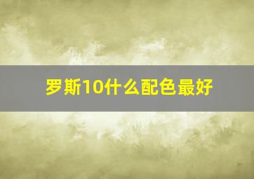 罗斯10什么配色最好