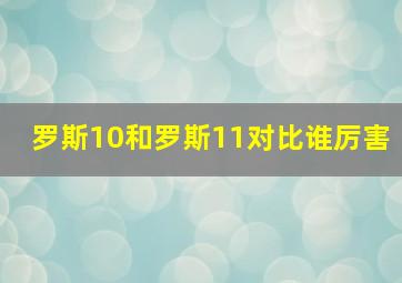 罗斯10和罗斯11对比谁厉害