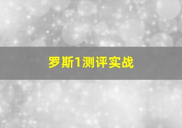 罗斯1测评实战