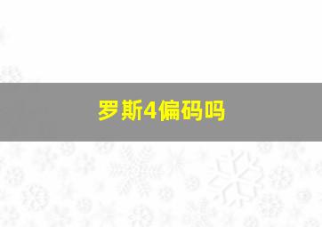 罗斯4偏码吗