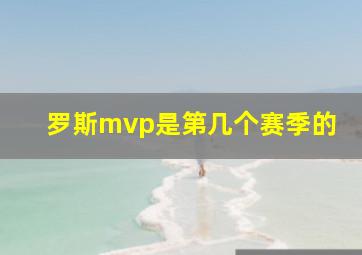 罗斯mvp是第几个赛季的