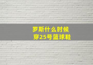 罗斯什么时候穿25号篮球鞋