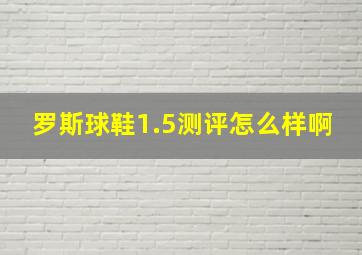 罗斯球鞋1.5测评怎么样啊