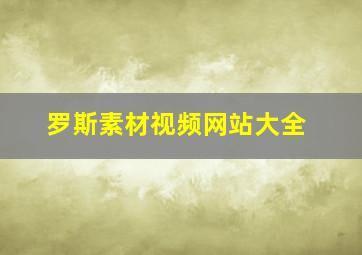 罗斯素材视频网站大全