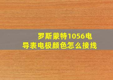 罗斯蒙特1056电导表电极颜色怎么接线