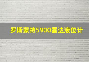 罗斯蒙特5900雷达液位计