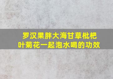 罗汉果胖大海甘草枇杷叶菊花一起泡水喝的功效