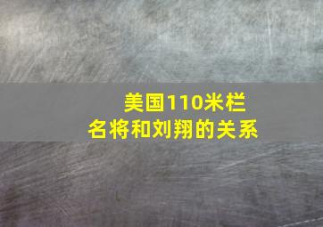 美国110米栏名将和刘翔的关系