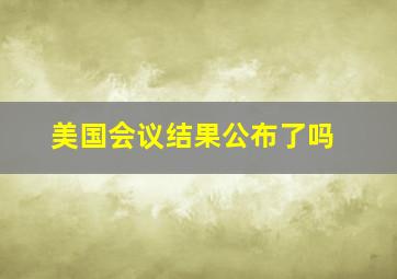 美国会议结果公布了吗