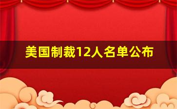 美国制裁12人名单公布