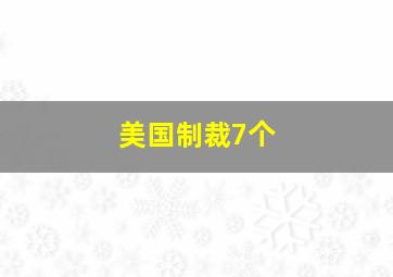 美国制裁7个