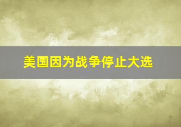 美国因为战争停止大选