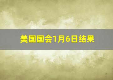 美国国会1月6日结果