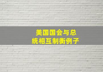 美国国会与总统相互制衡例子