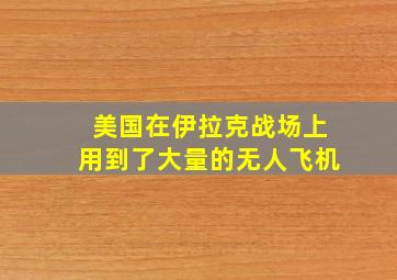 美国在伊拉克战场上用到了大量的无人飞机